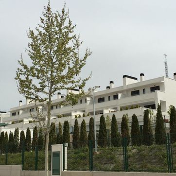 Revestimientos San Isidro parte de unas casas rodeadas de arboles